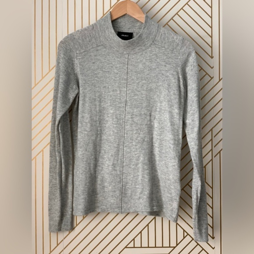 ASOS Object wool blend mock neck gray sweater S